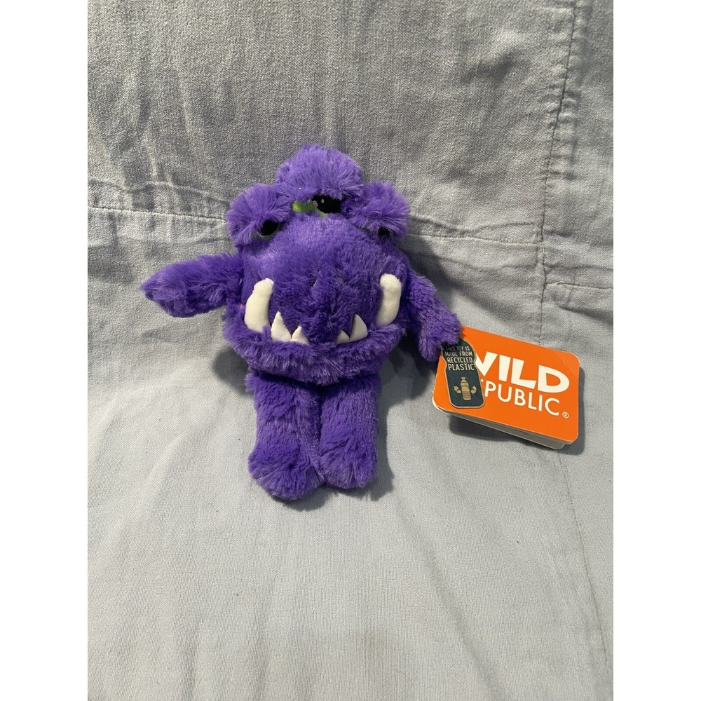 NEW Wild Republic - Monsterkins - Purple Monster - Recycled Stuffed 6" Plush Toy